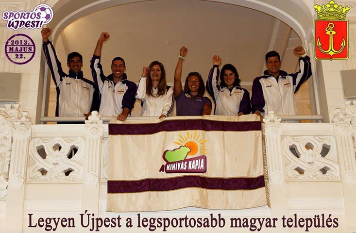 Photo: LEGYEN &Uacute;JPEST A LEGSPORTOSABB MAGYAR V&Aacute;ROS!!! Gyere Te is a Kih&iacute;v&aacute;s Napj&aacute;ra! T&ouml;bb ezer ember mellett h&iacute;v a sportol&aacute;sra, Tibolya P&eacute;ter (&ouml;ttusa), Berki Kriszti&aacute;n (Torna), Kotsis Edina (Taekwondo), Koz&aacute;k Danuta (kajak), Palancsa Dorottya (Curling), Gyurta D&aacute;niel (&Uacute;sz&aacute;s)12 helysz&iacute;nen a sz&iacute;nvonalas programok. MOZDULJ! :)r&eacute;szletek itt: http://ujpest.hu/hir/5219/Legyen_Ujpest_a_legsportosabb_varos_/